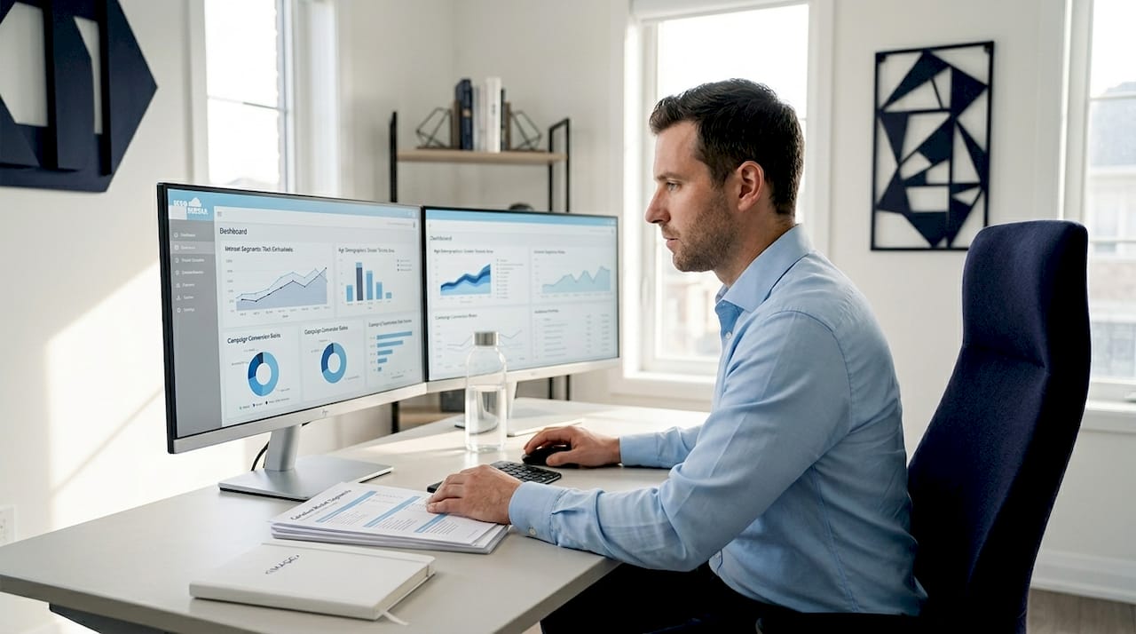 Marketer studying micro-targeting campaign data