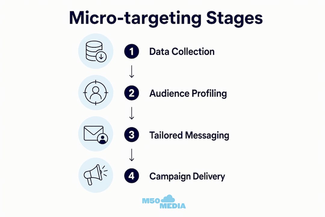 Infographic showing micro-targeting process steps