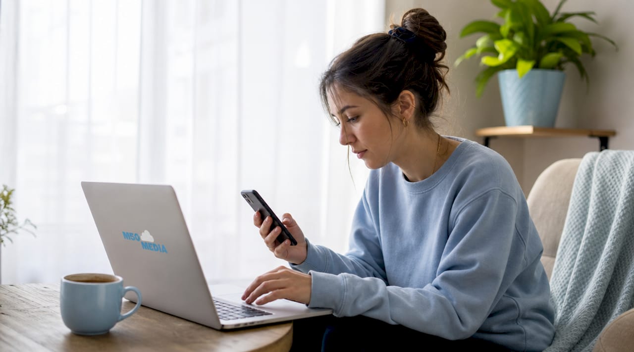 Small business owner managing influencer marketing