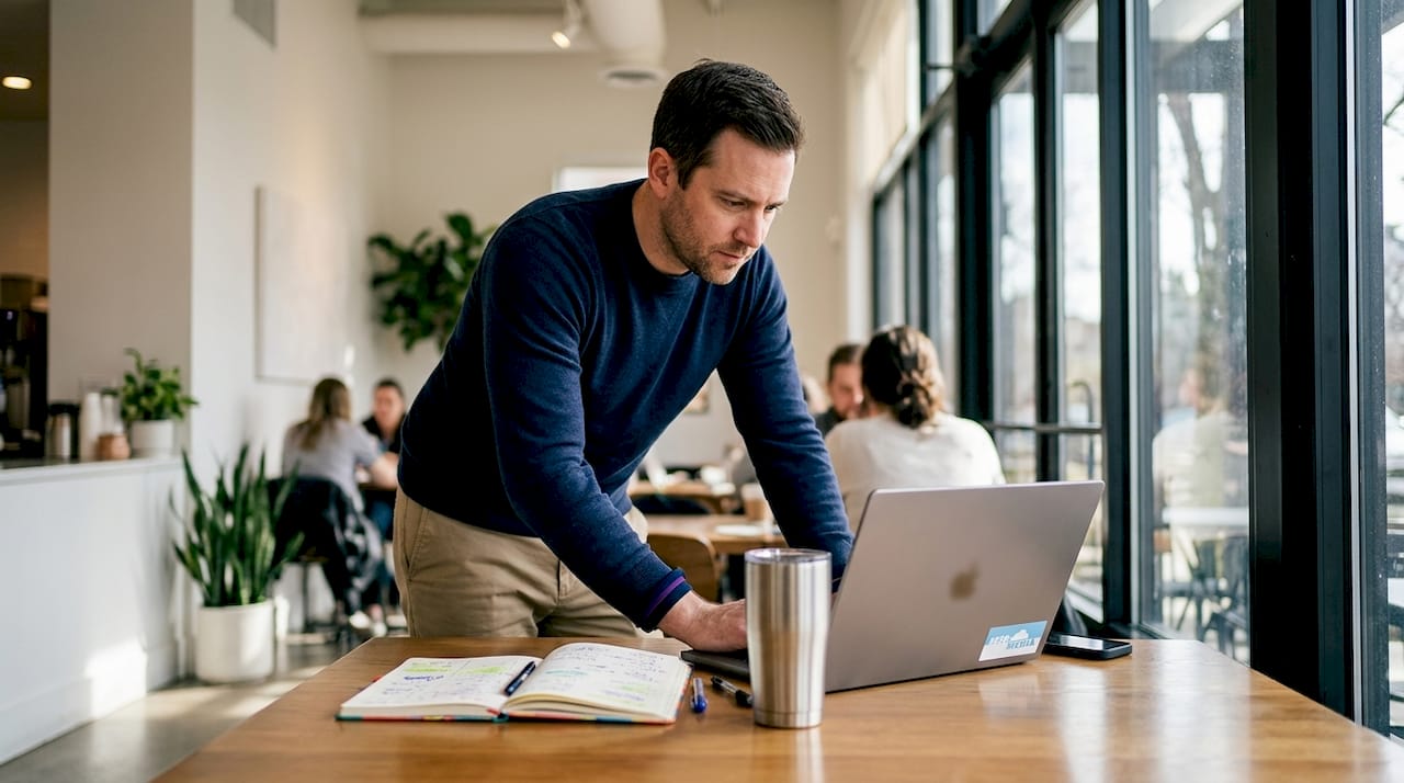 Marketer working at email deliverability setup