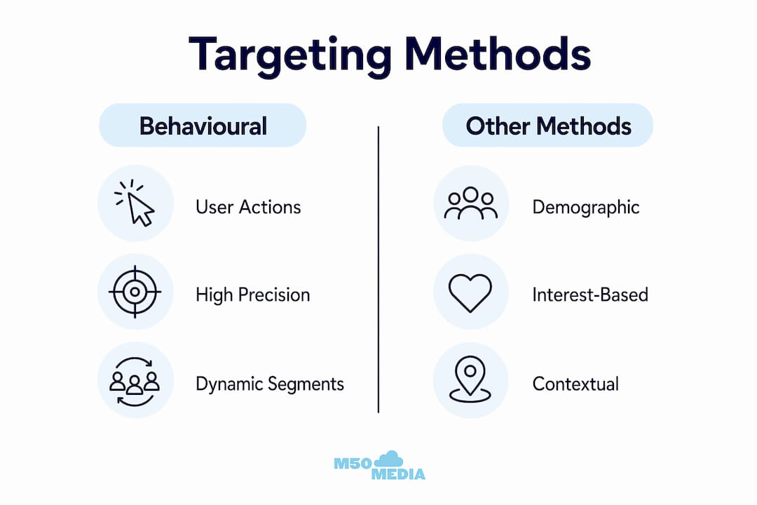 Infographic comparing behavioural and other targeting methods