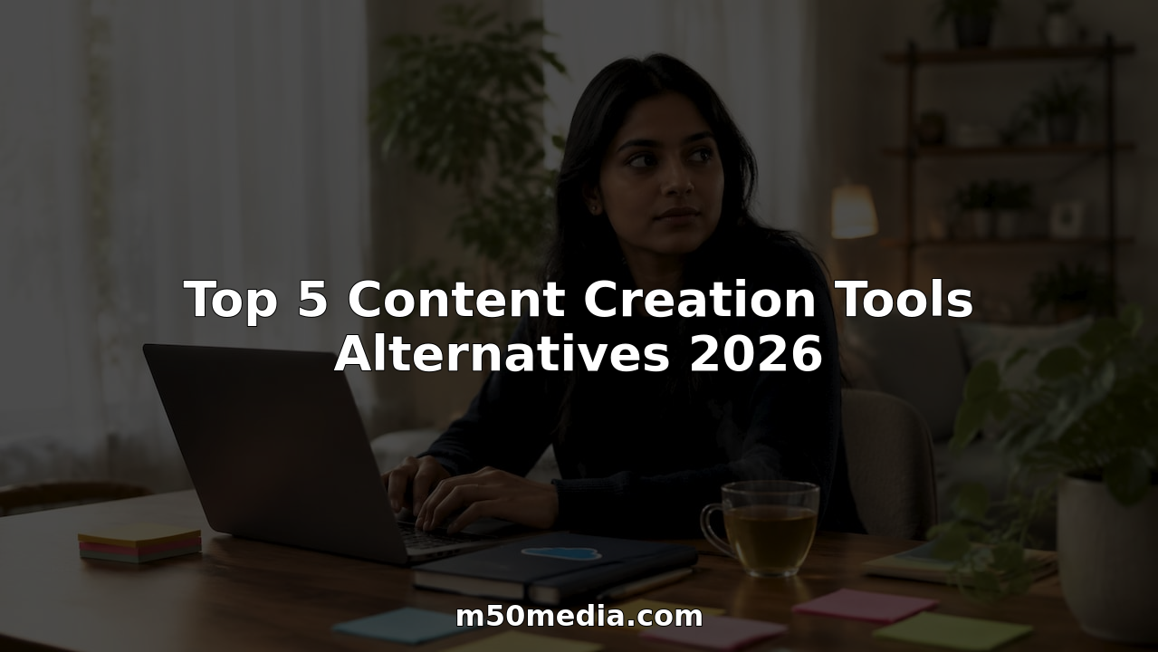 Woman working on laptop using content creation tools