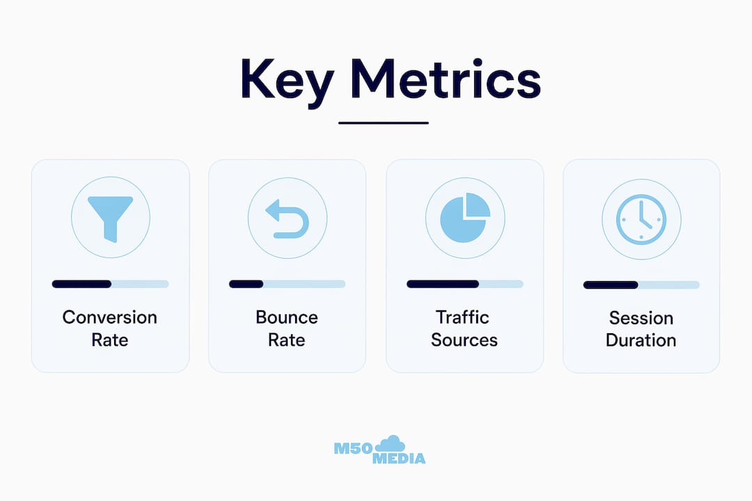 Infographic displaying key website traffic metrics