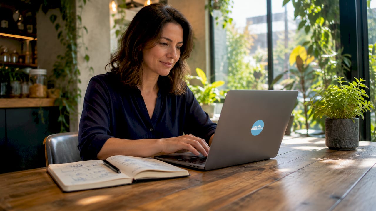 Digital marketer reviewing retargeting campaign data