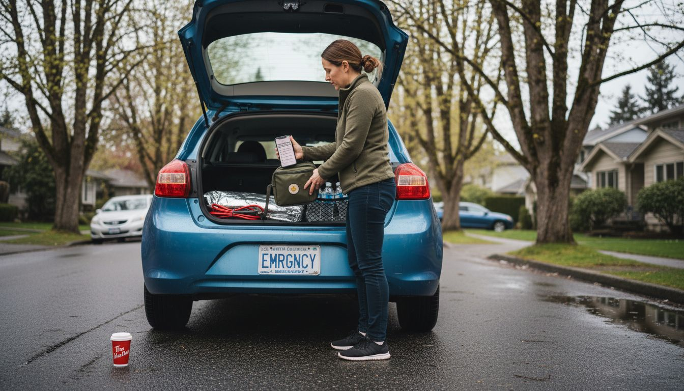 Packing a car with vehicle emergency kit