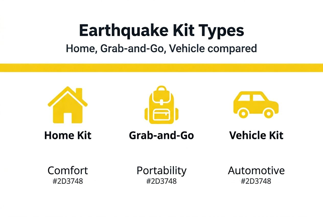 Infographic comparing different earthquake kit types