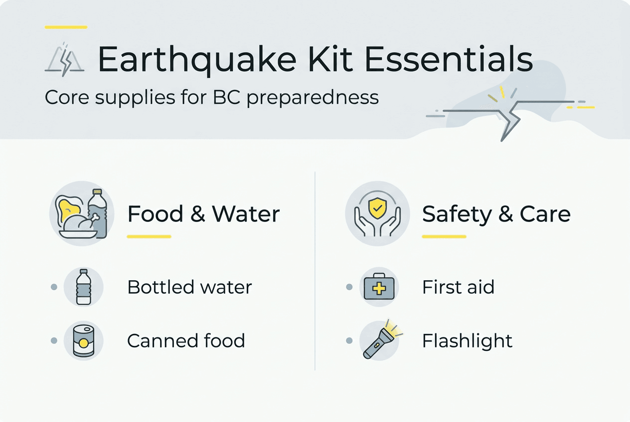 Infographic: Earthquake kit essentials for BC