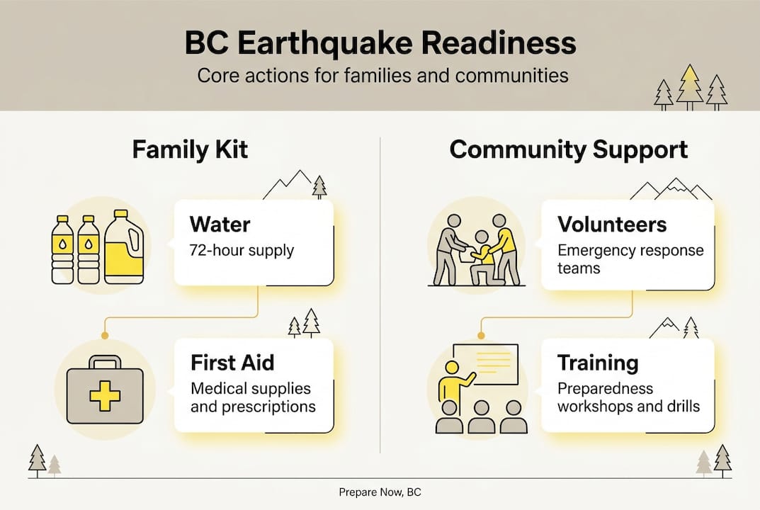 Infographic showing family kit and community readiness