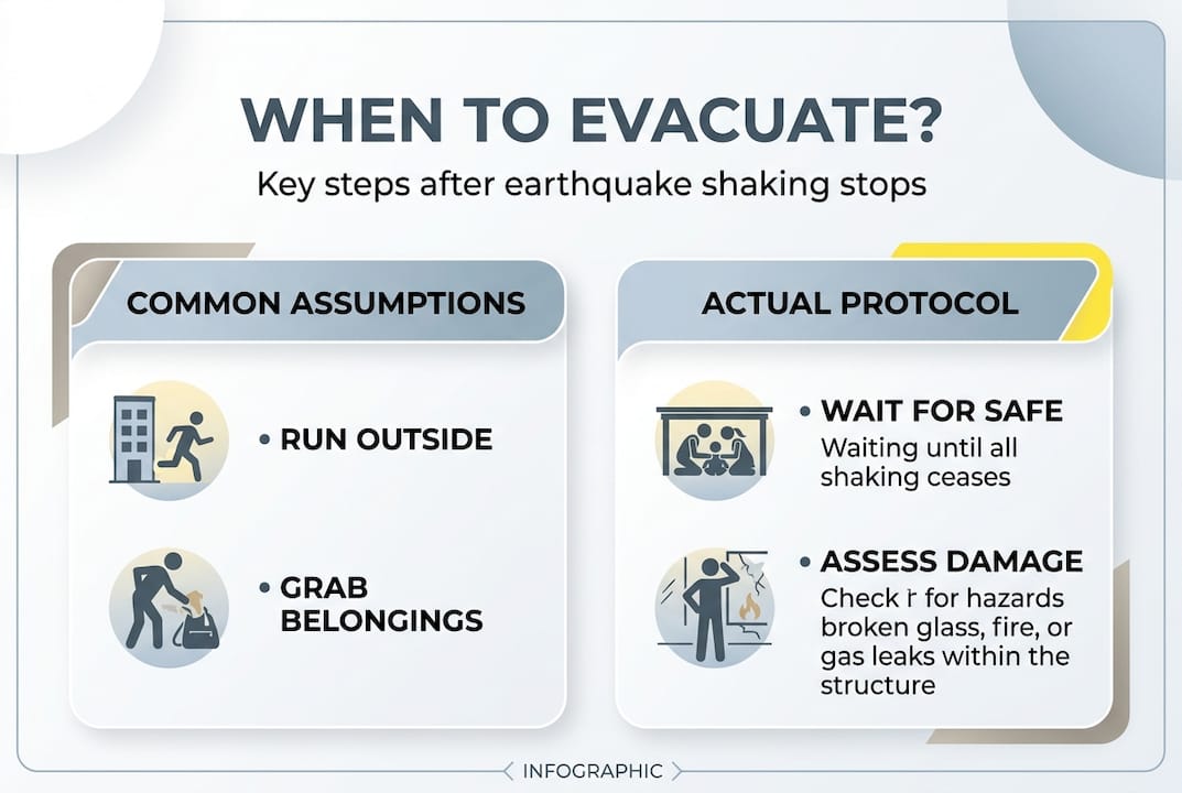 Infographic showing quick evacuation decision points