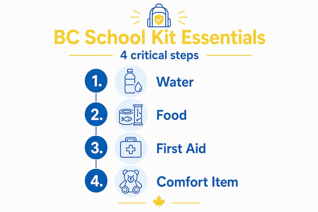 Infographic showing four BC school kit essentials