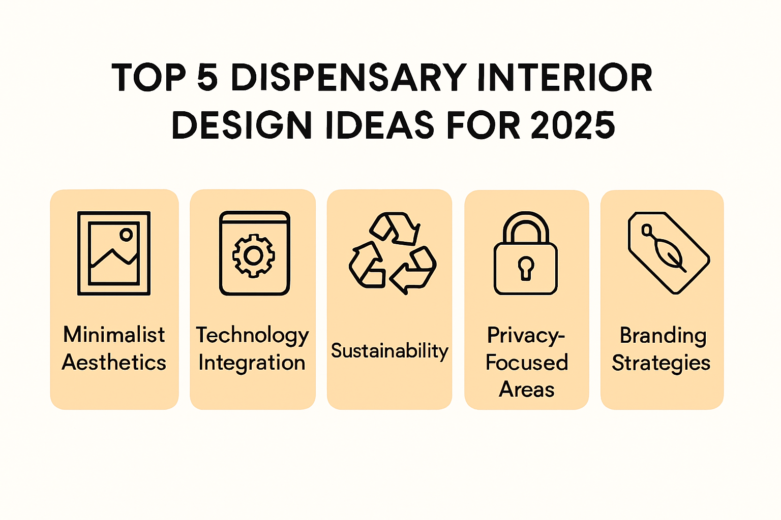 Infographic of top dispensary interior design ideas for 2025