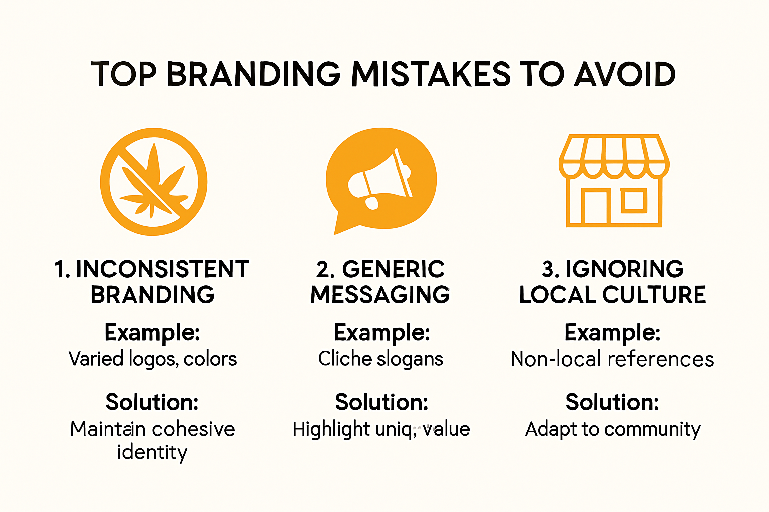 Infographic showing top branding mistakes to avoid