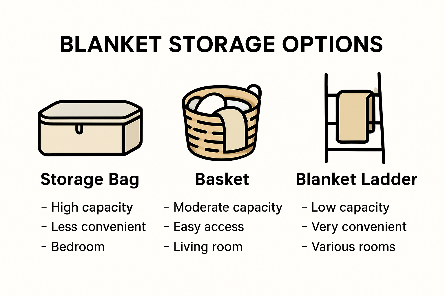 Best storage for blankets options comparison chart