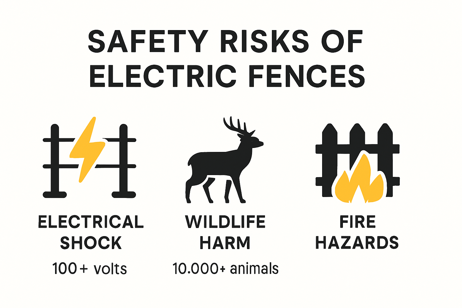 Electric fence safety risks visual summary infographic