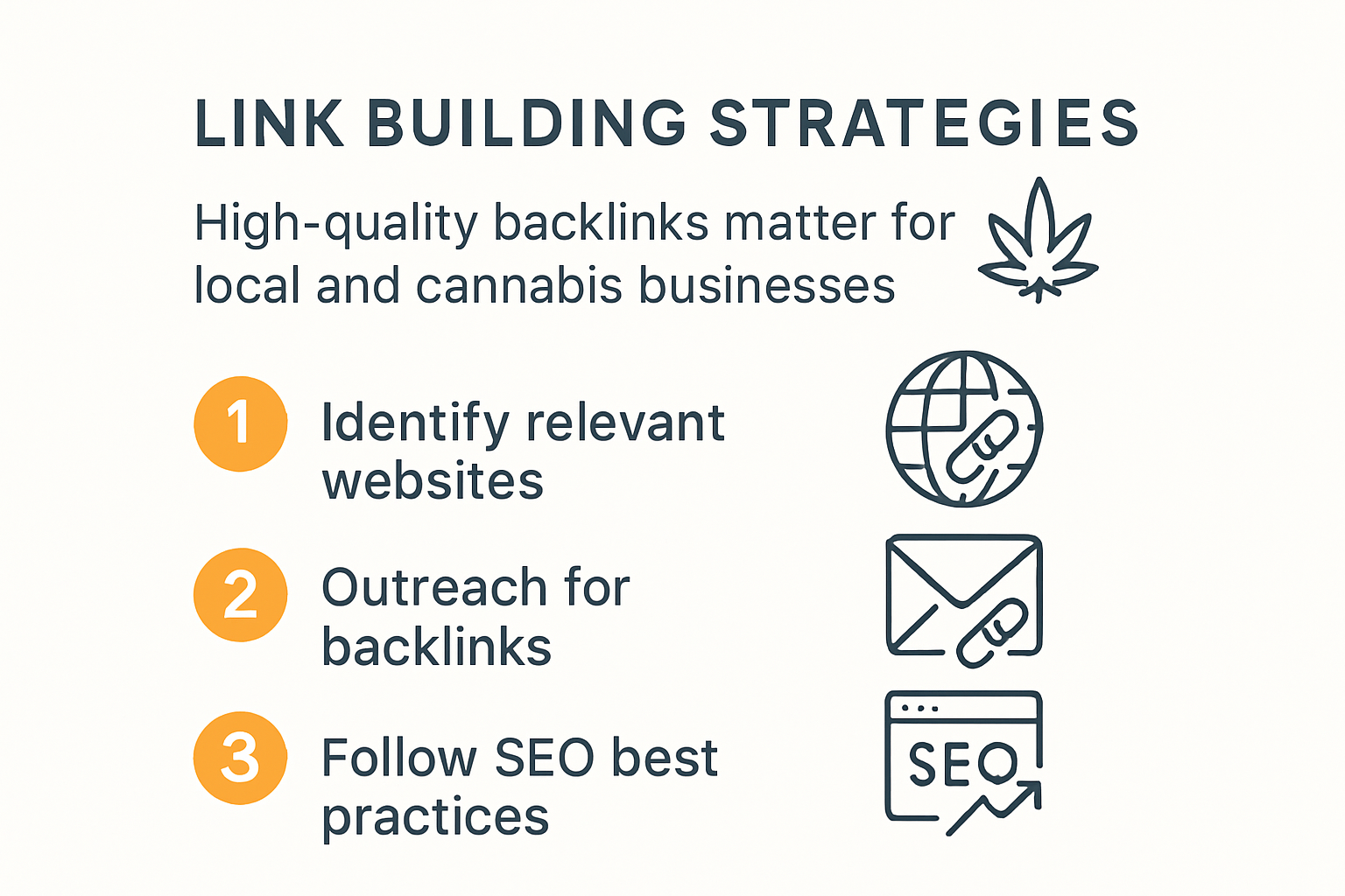 Infographic showing effective link building strategies steps
