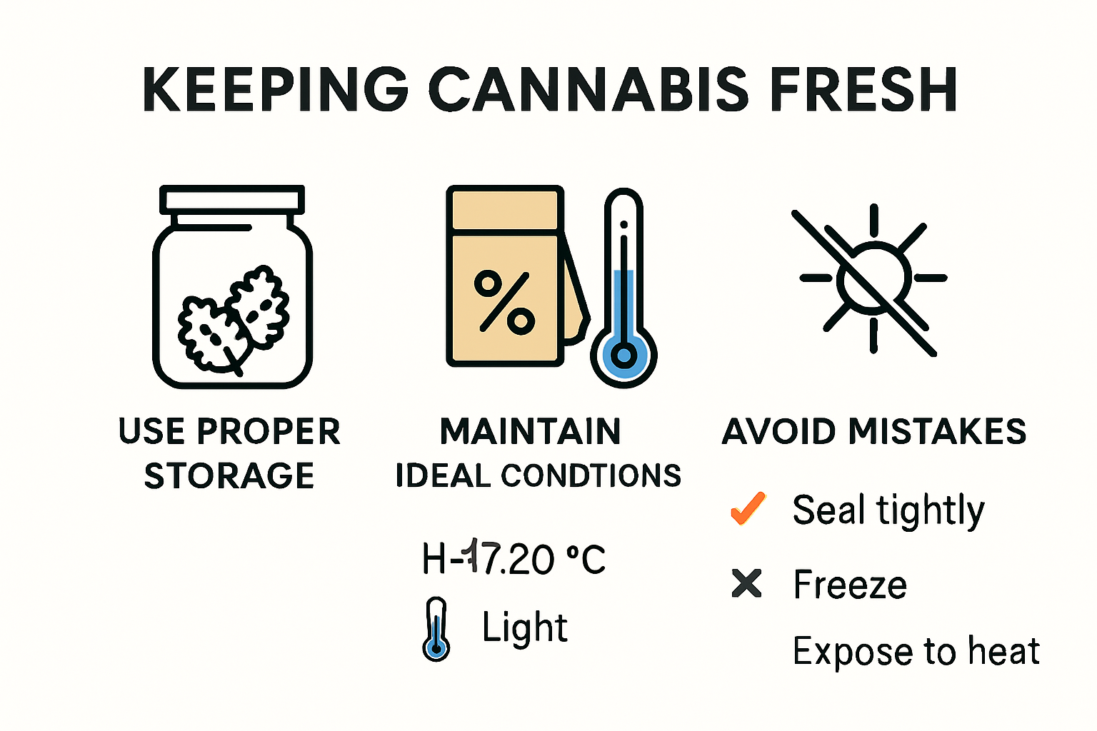 Infographic summary: how to keep cannabis fresh best practices
