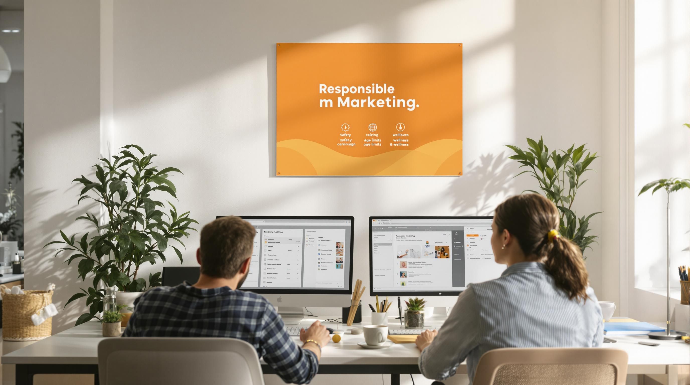 Cannabis marketing staff planning responsible, ethical campaign strategies