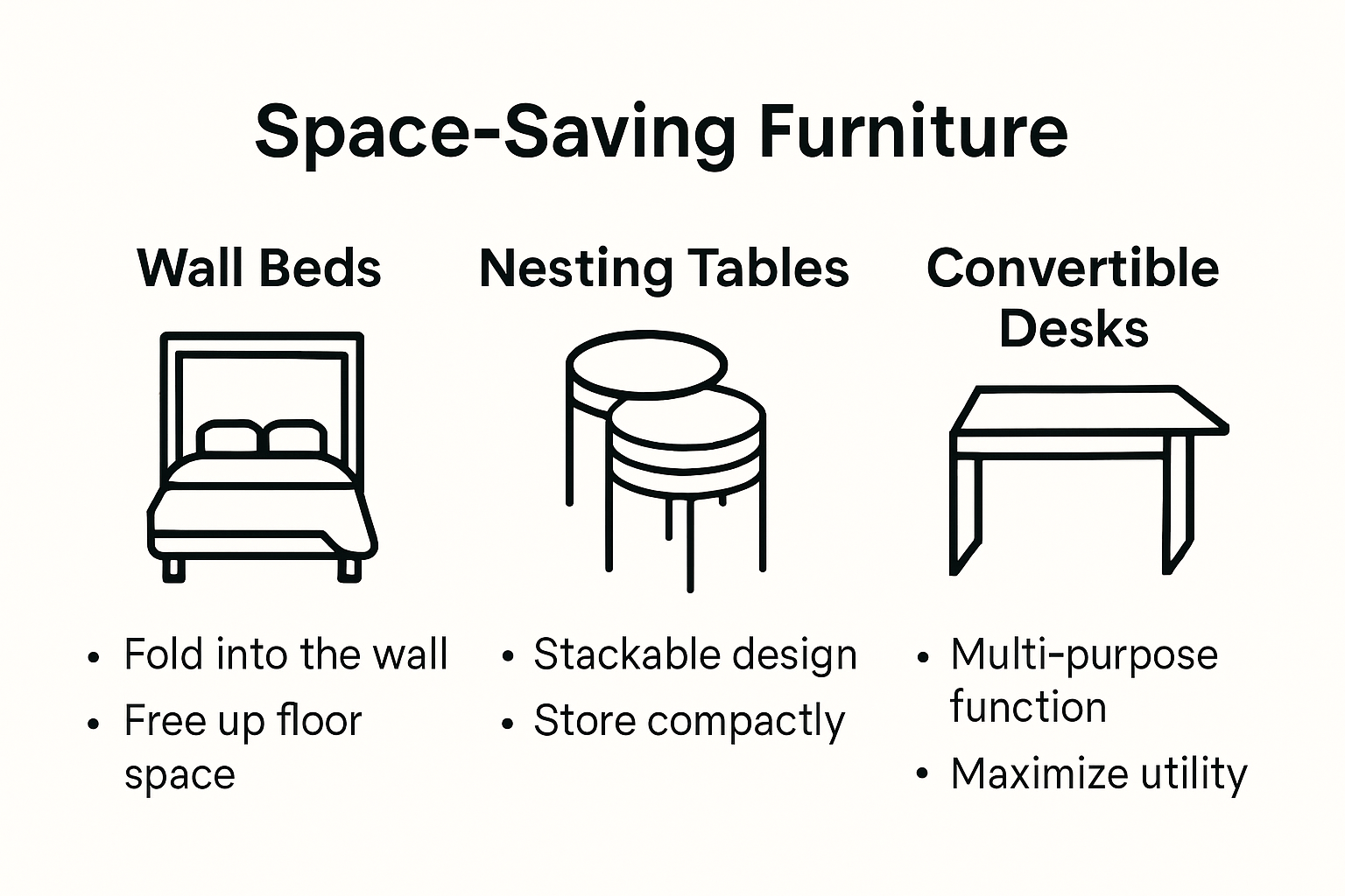 Types and benefits of space saving furniture infographic