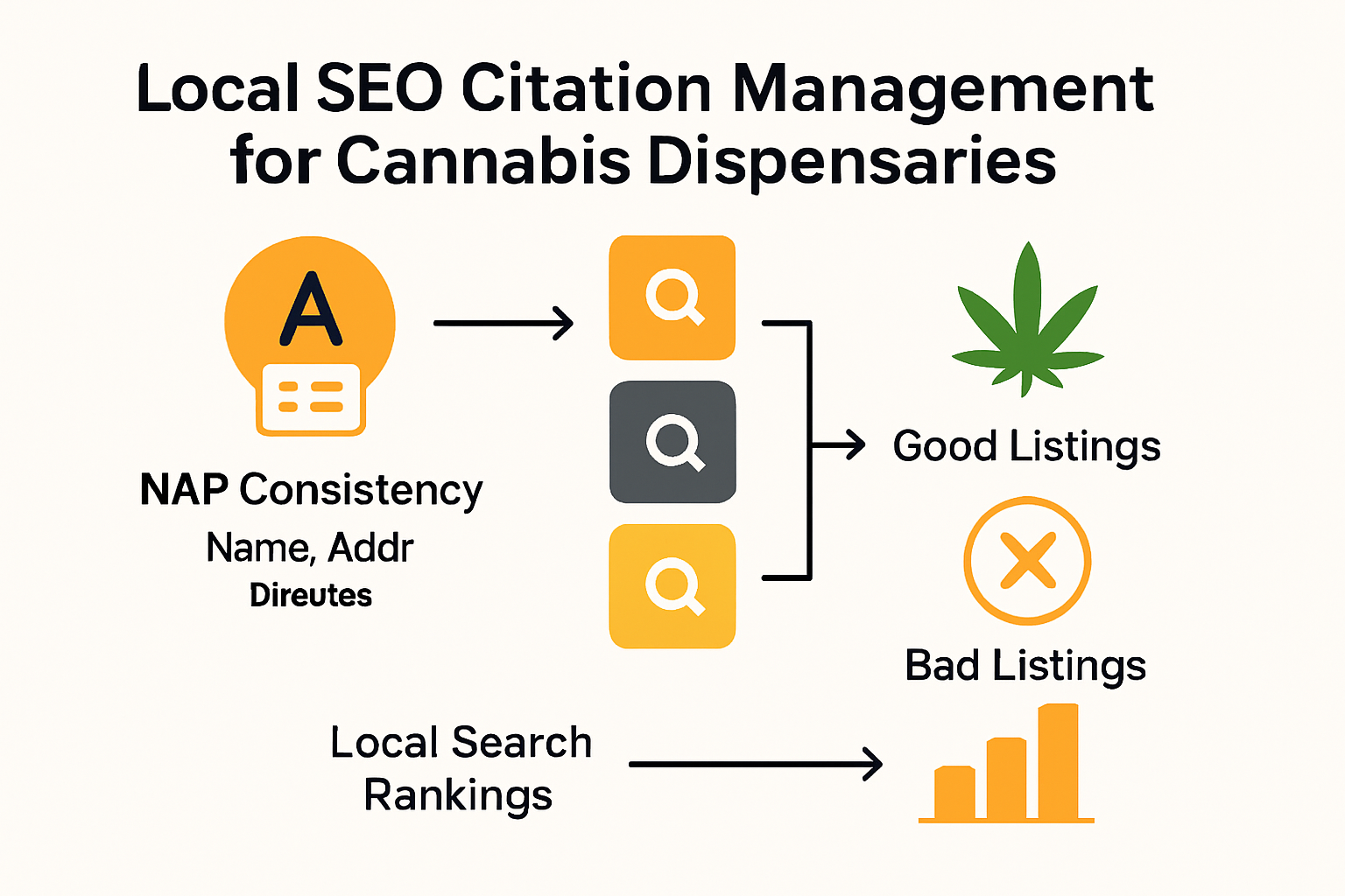 SEO citation management infographic for cannabis dispensaries