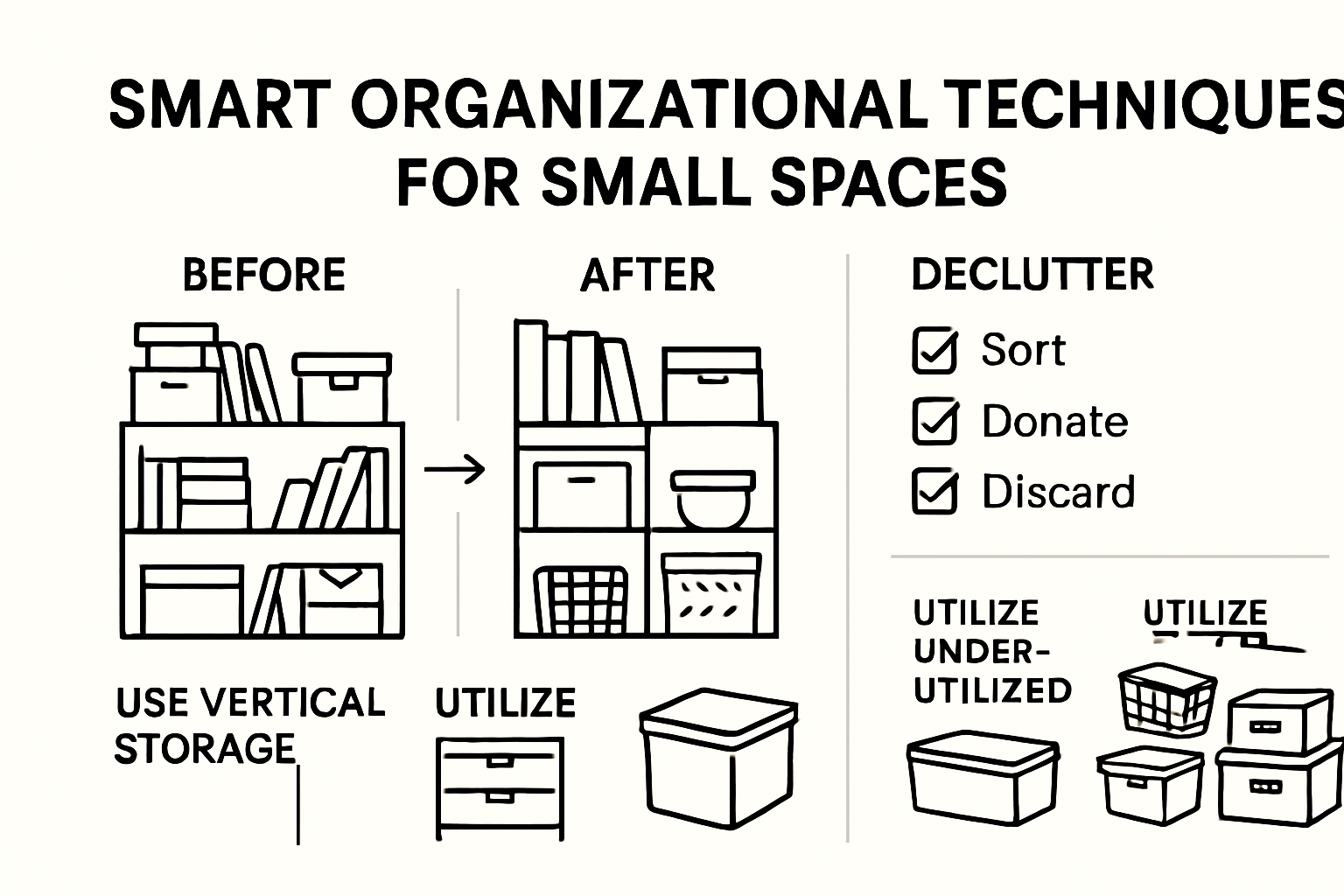 Infographic depicting smart home organization tips