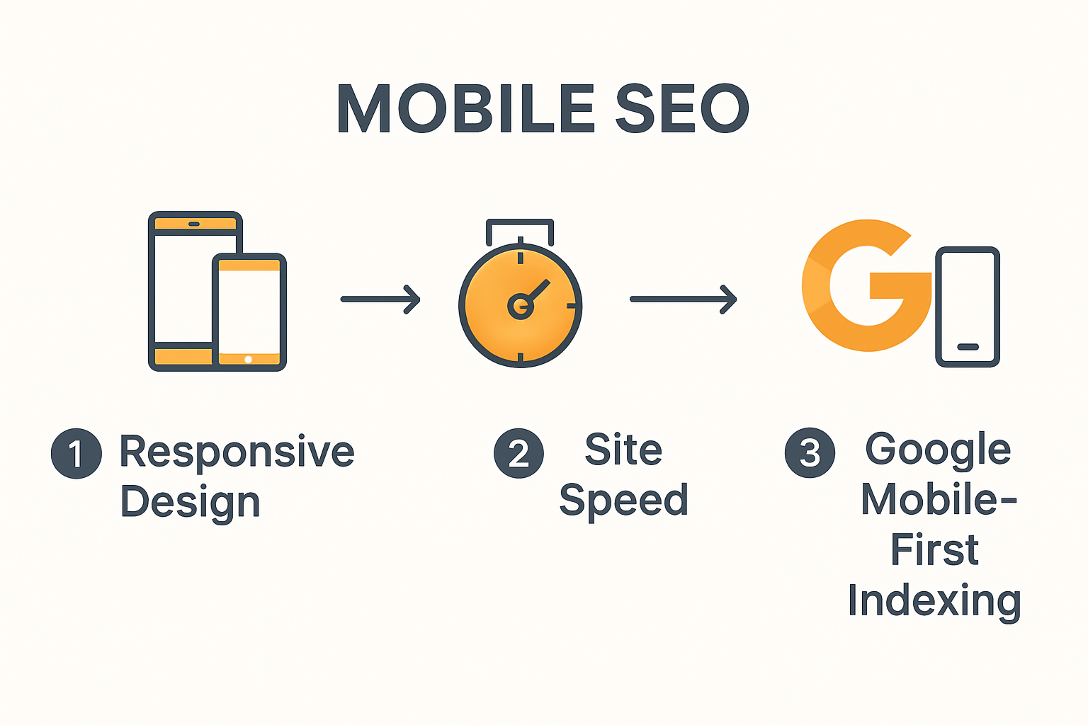 Infographic explaining technical foundations of mobile SEO