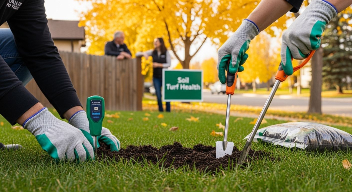 autumn lawn care soil