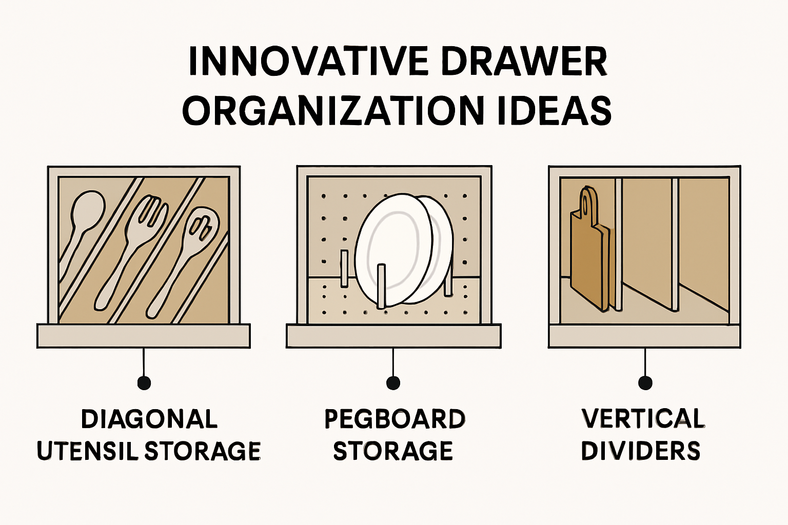 Visual guide to kitchen drawer organization methods