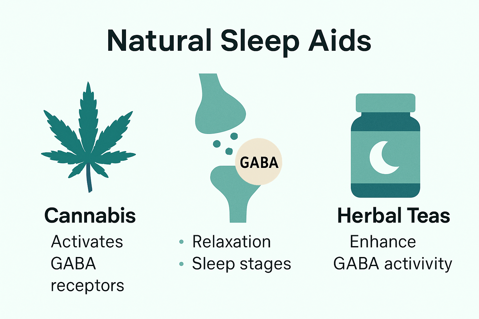 Visual guide to how natural sleep aids impact neurotransmitters and sleep stages