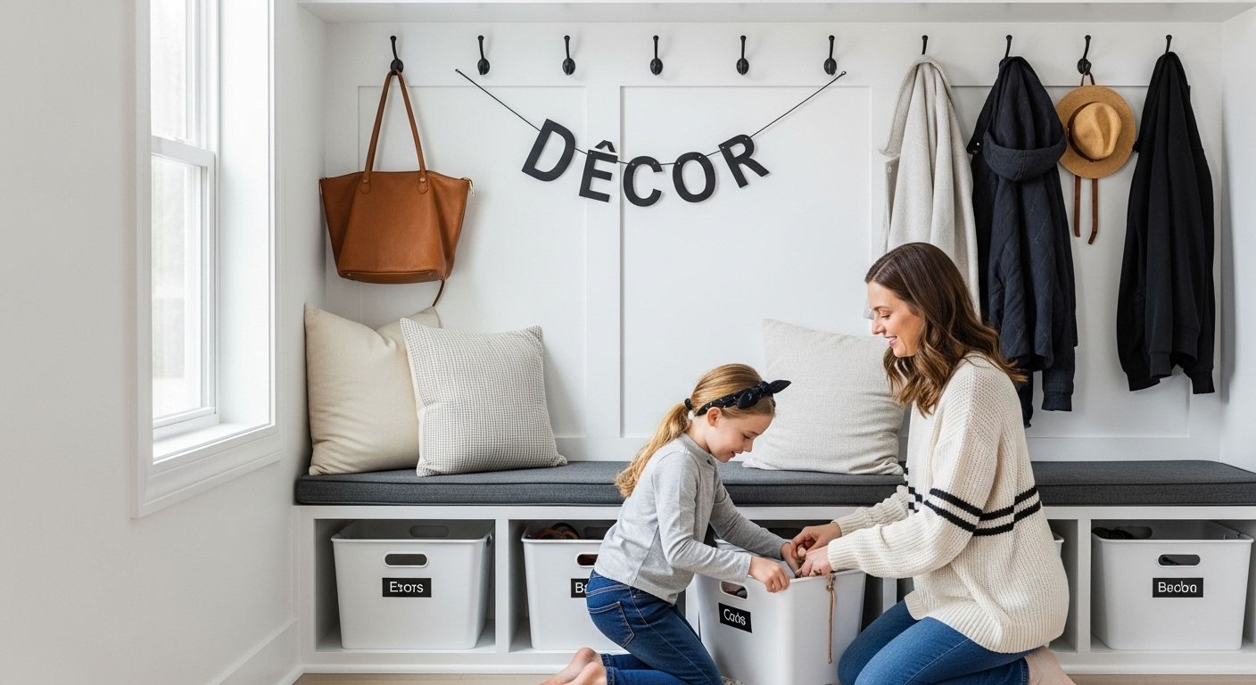 decorative mudroom storage