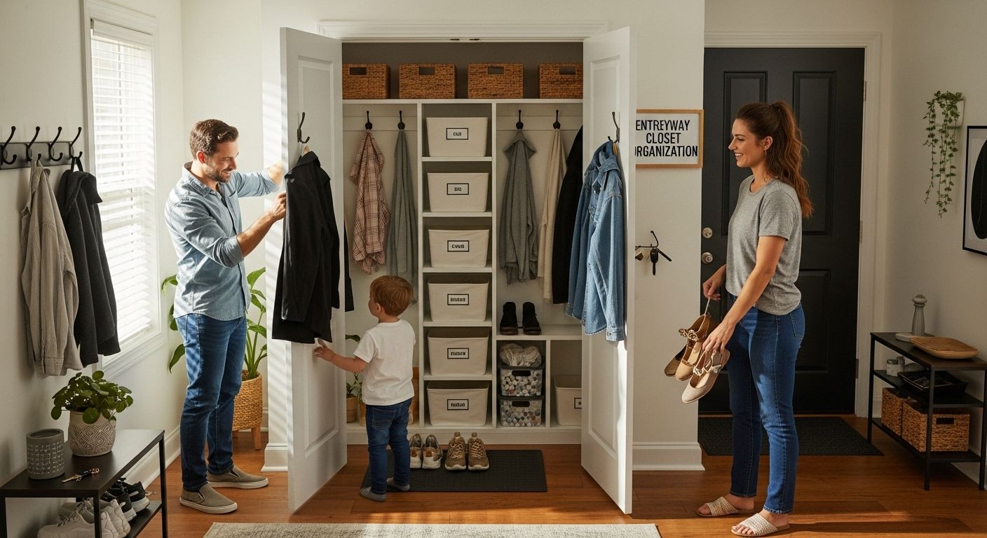 entryway closet organization