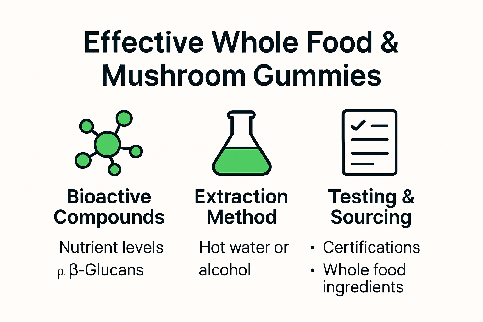 Infographic comparing whole food and mushroom supplement quality
