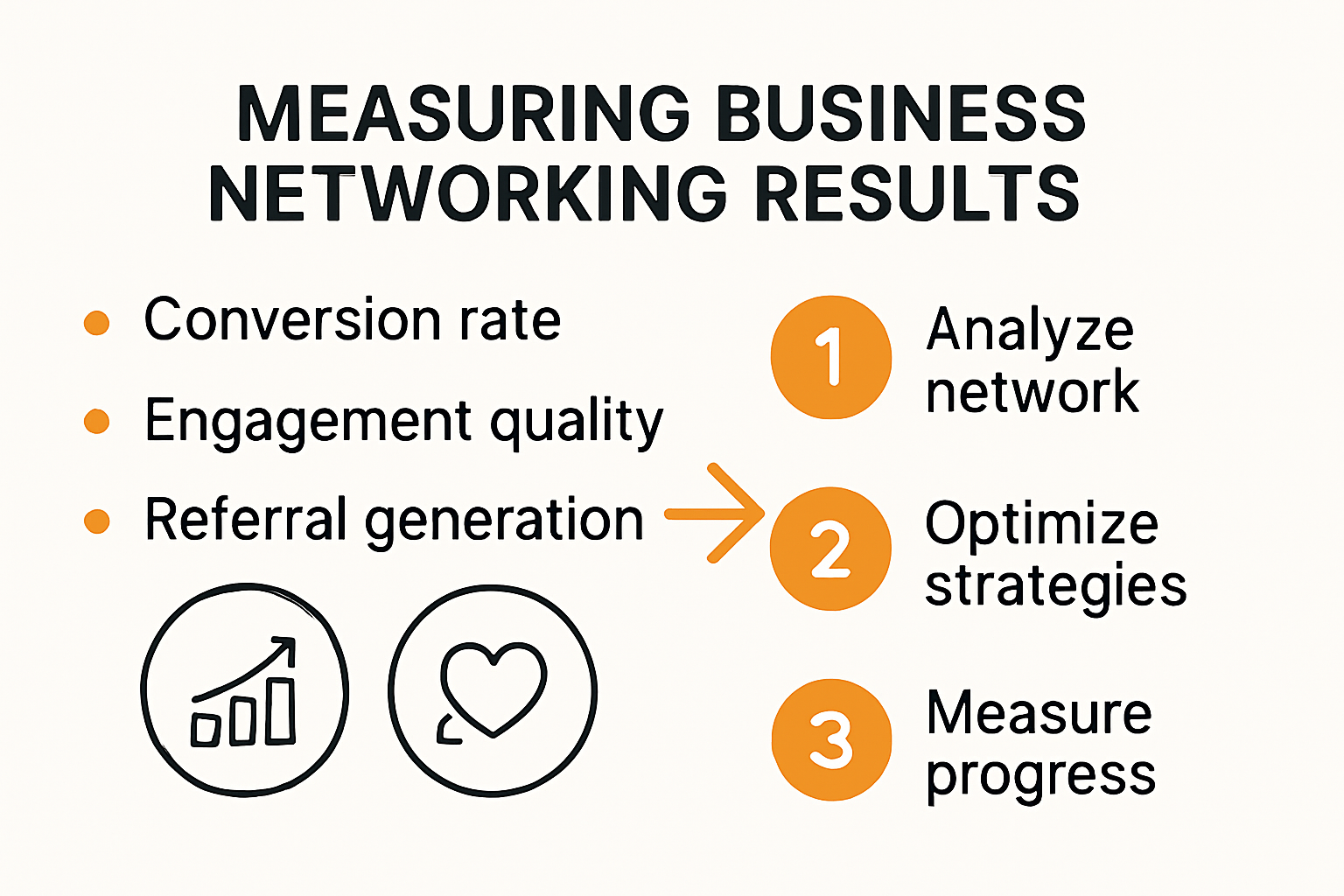 Infographic depicting business networking measurement strategies