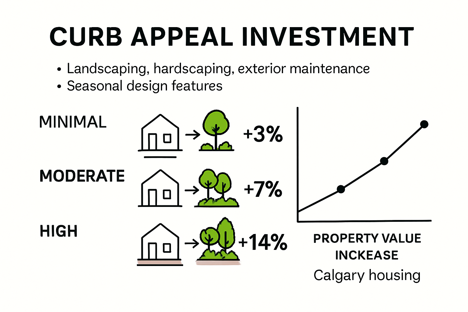 Infographic showing curb appeal's effect on Calgary property values