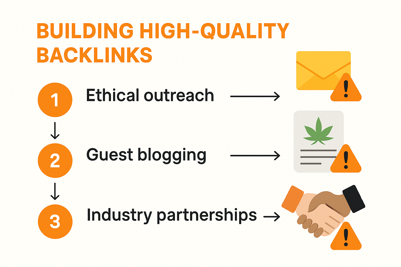 Infographic showing link building process for regulated ecommerce