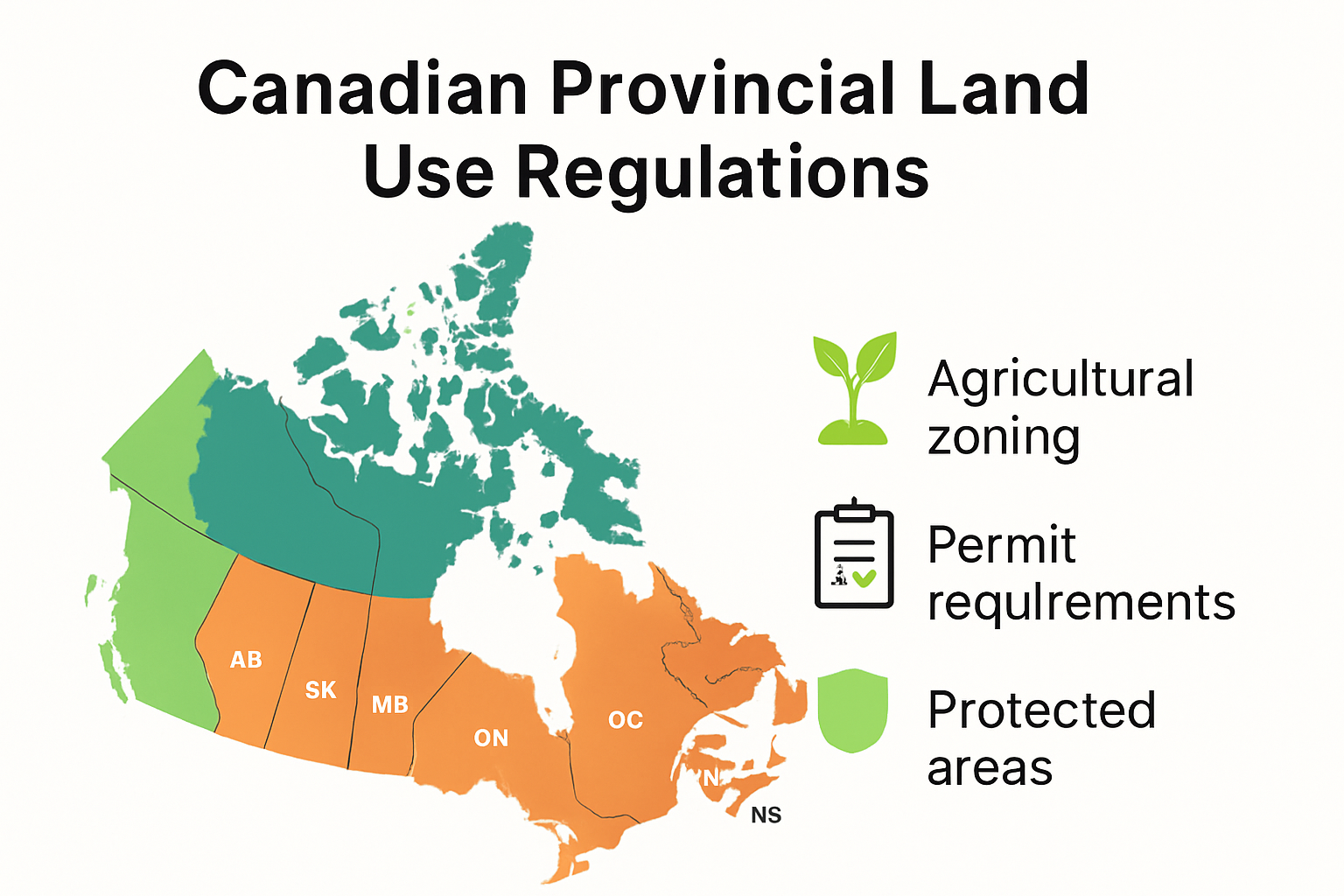 Infographic of Canadian provincial land use rules and zoning