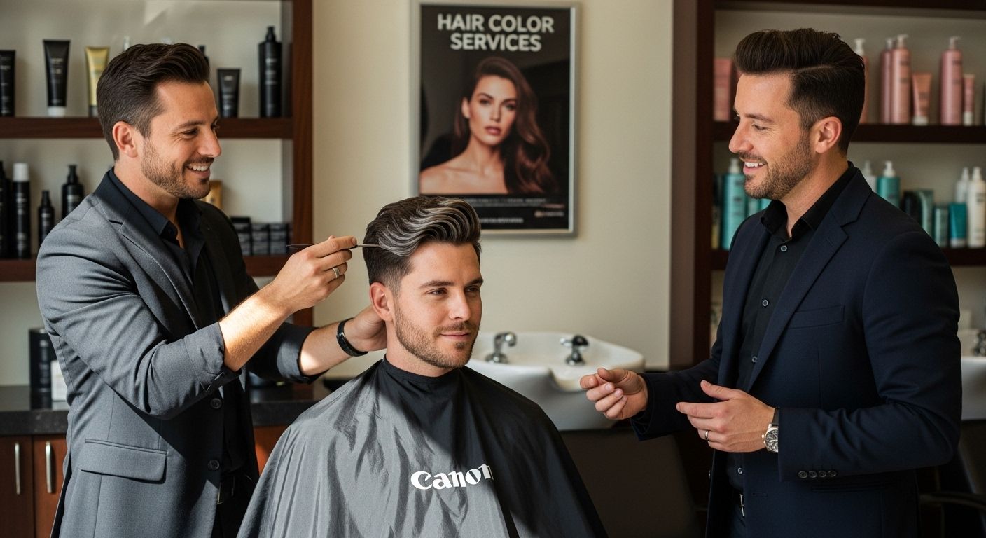men's luxury hair color service