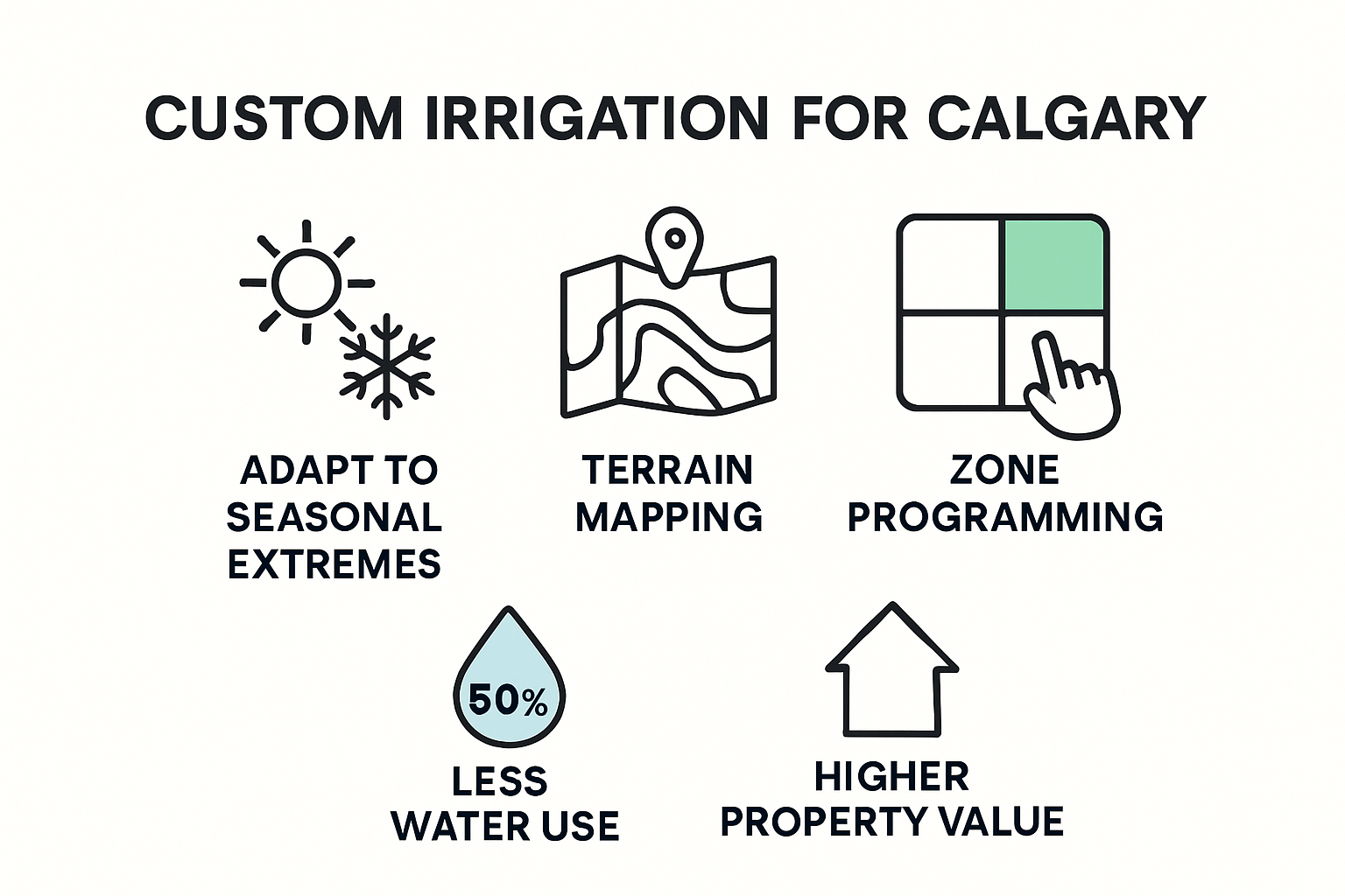 Infographic of Calgary irrigation customization process and benefits