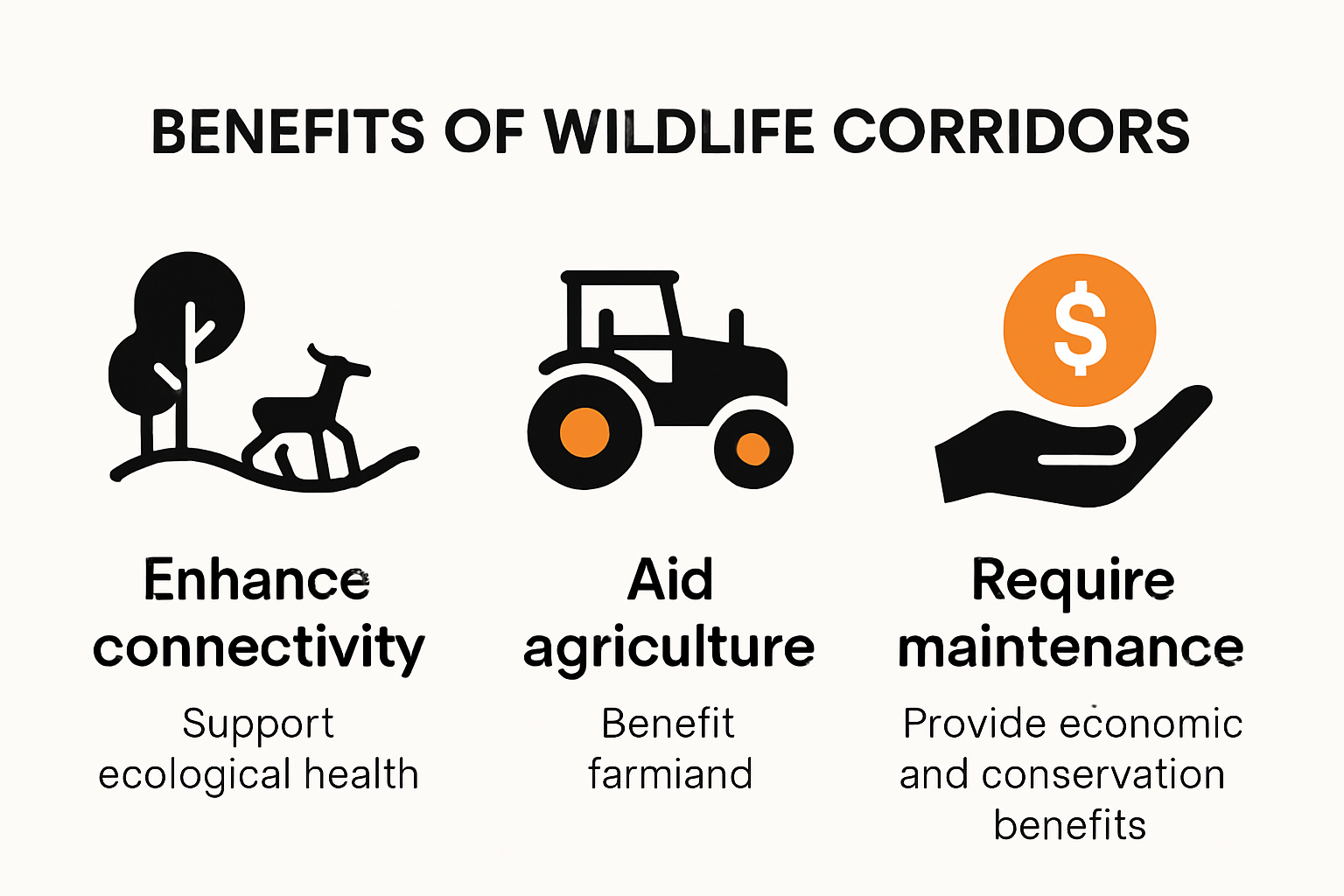 Wildlife corridors key benefits summary infographic