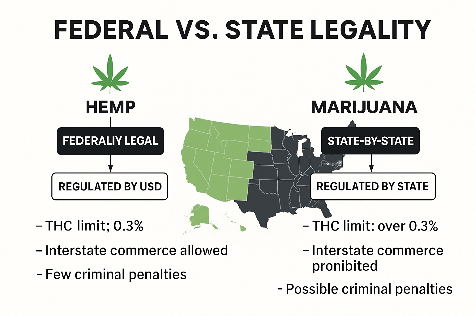 Infographic: Hemp vs Marijuana legal landscape in the United States