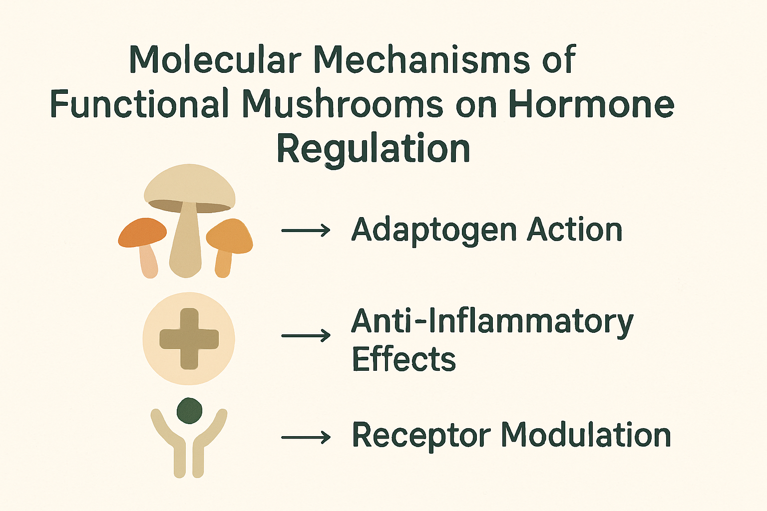 Infographic showing how mushrooms support hormone balance