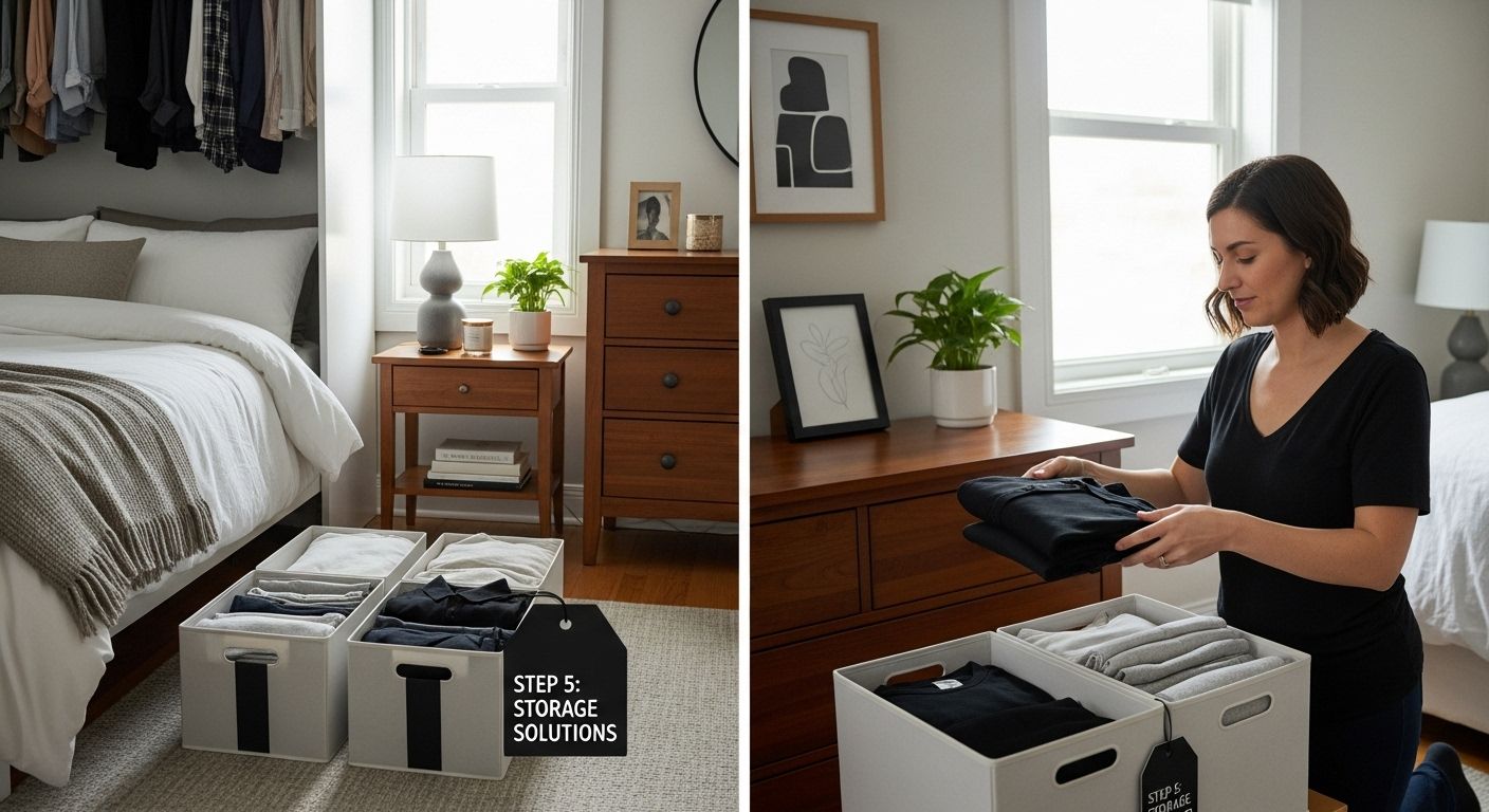 stylish bedroom storage organization