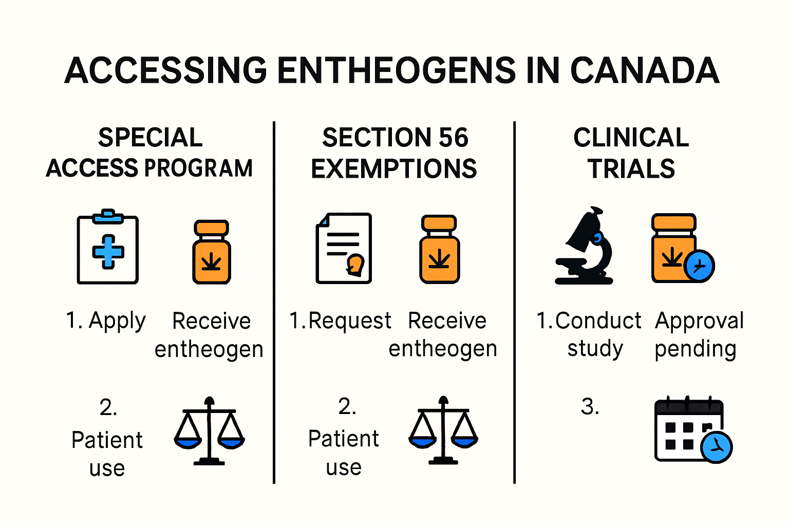 Canadian legal pathways to entheogen access flowchart