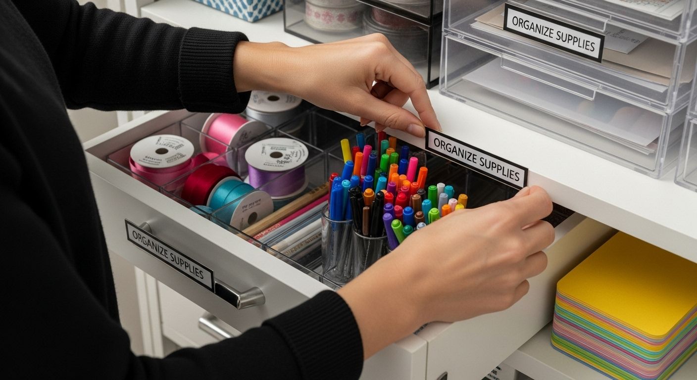 organize supplies craft room