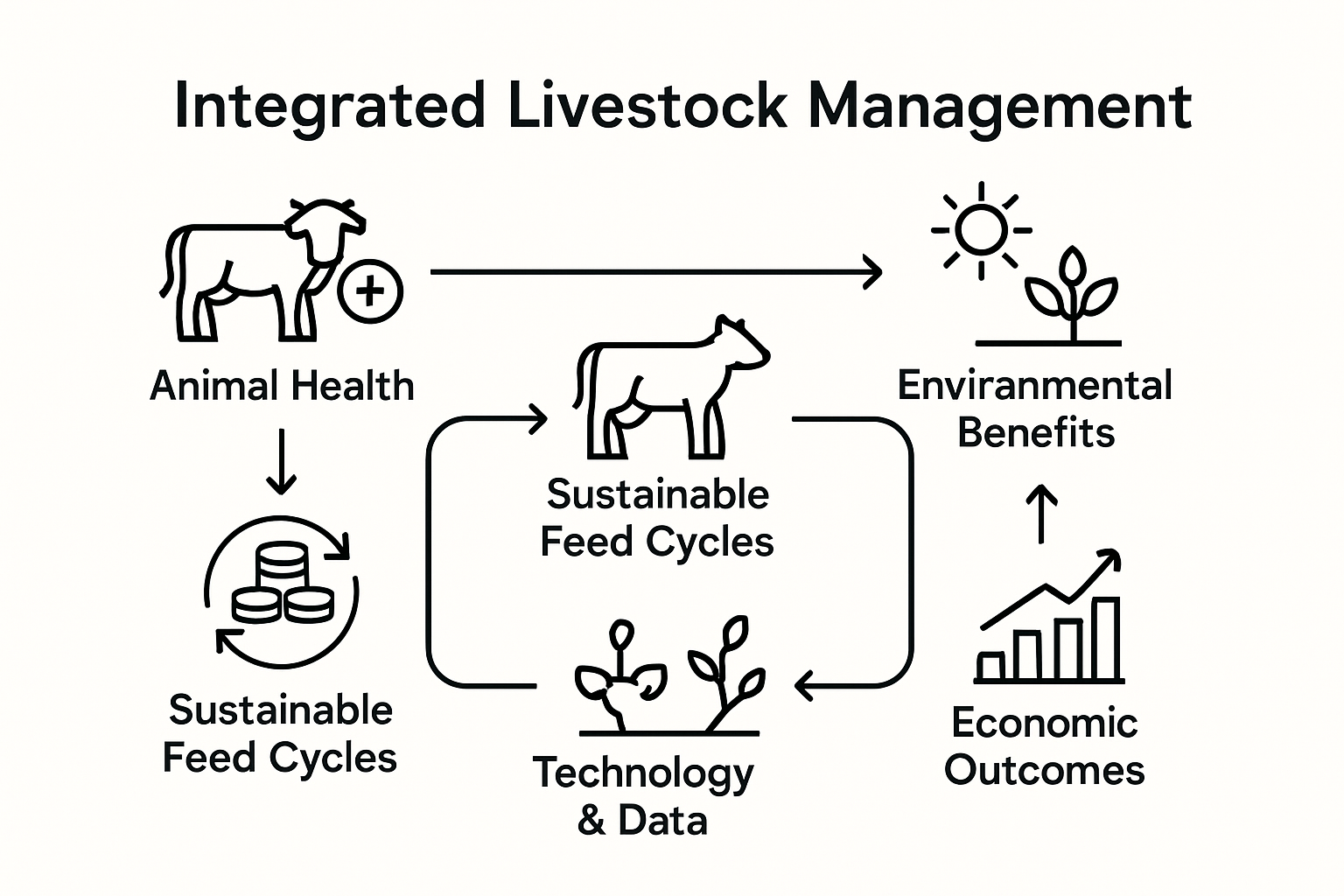 Infographic of integrated livestock management system connections