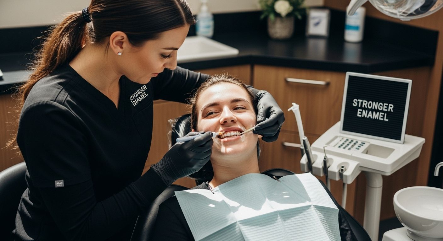 applying fluoride treatment