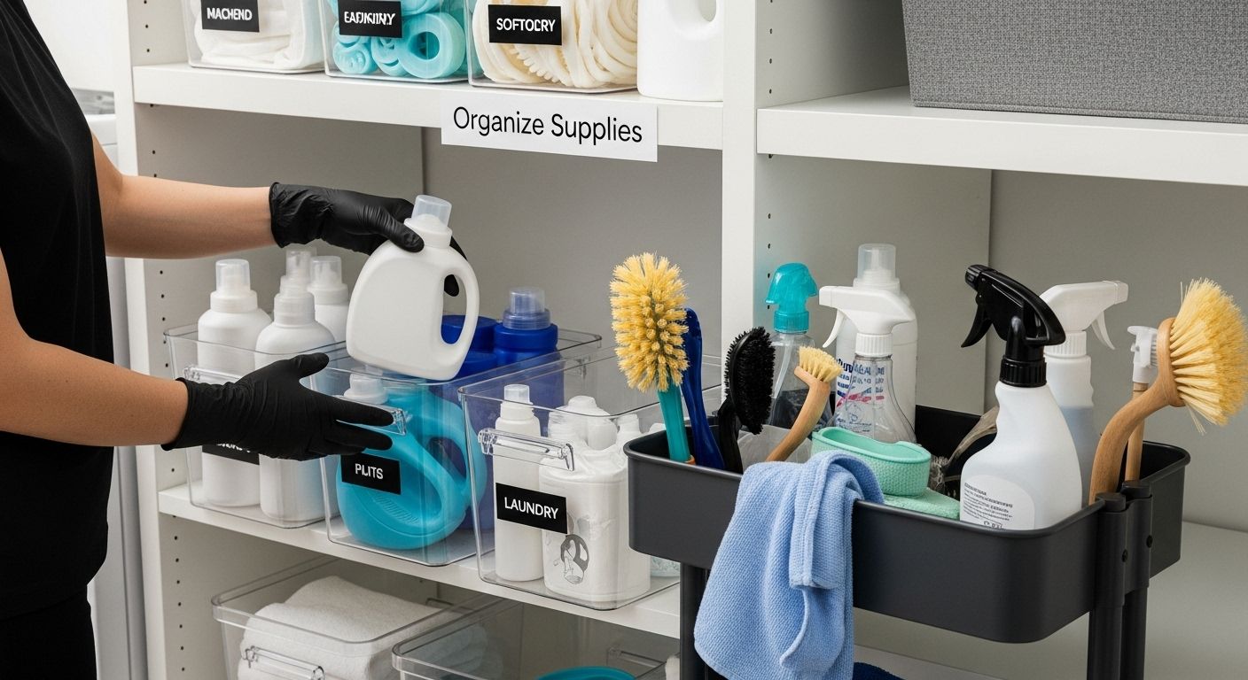 organize laundry supplies