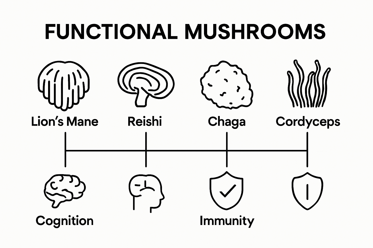 Mushroom types and benefits infographic chart