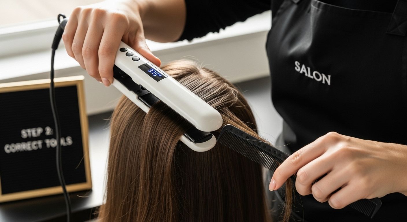 flat iron straight hair technique