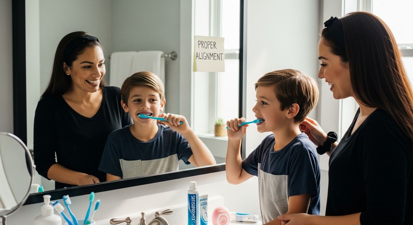 braces oral hygiene family