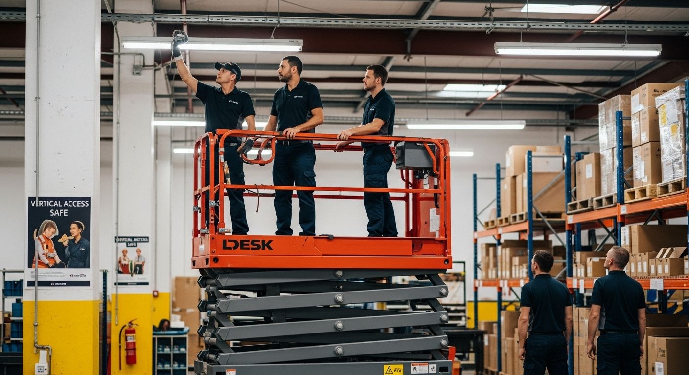 warehouse scissor lift image
